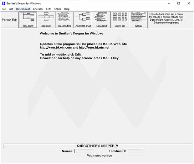 Brother's Keeper 7.6.2 for Windows: The Genealogy Standard Brother's Keeper 7.6.2 for Windows