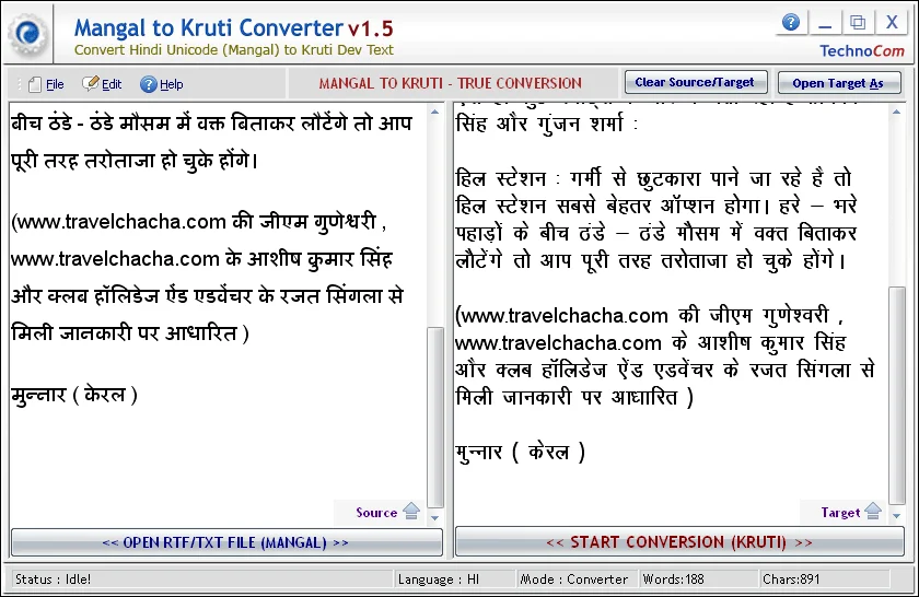 Mangal to Kruti Converter 