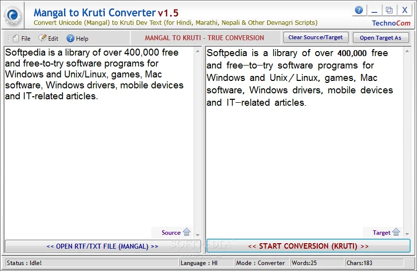 Mangal to Kruti Converter 