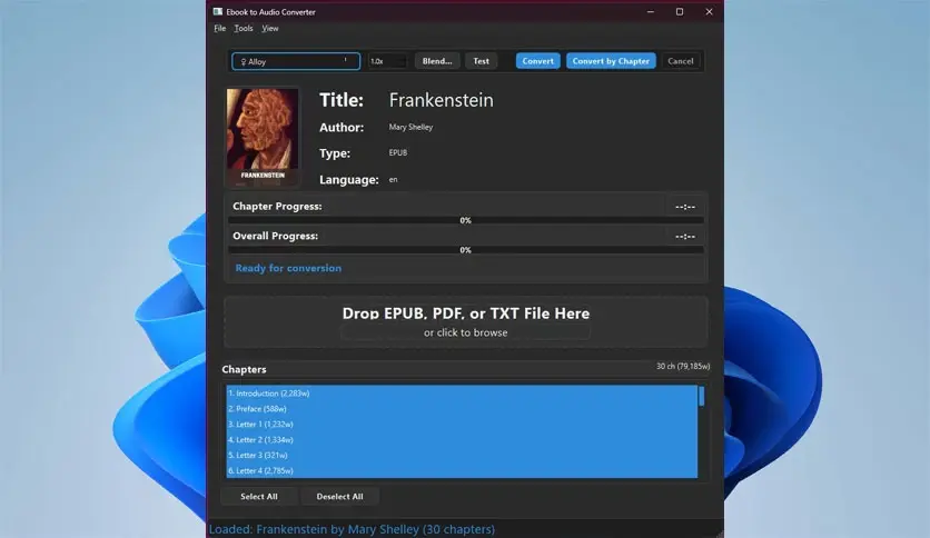AI Ebook to Audio Converter Screenshot