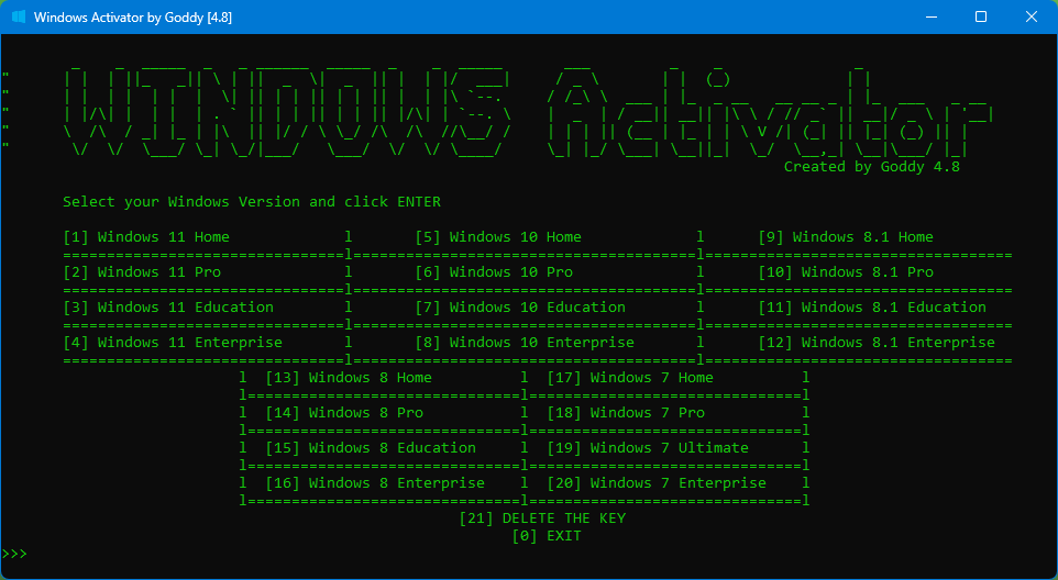 Windows Activator by Goddy