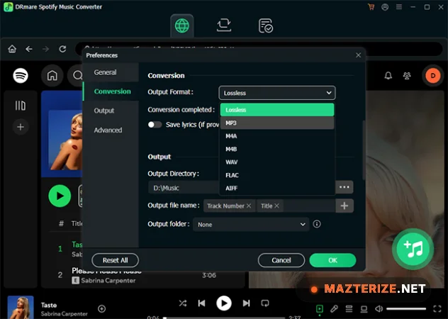 DRmare Spotify Music Converter 2.9.1.460 for Windows DRmare Spotify Music Converter screenshot