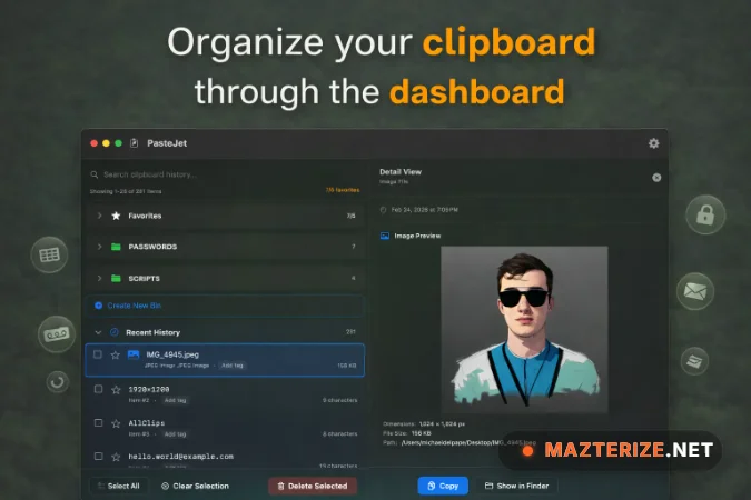 PasteJet 1.5.2 For Mac PasteJet screenshot