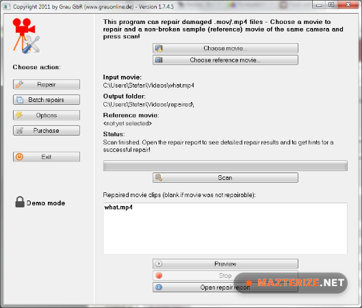 Video Repair Tool 5.0.0.1 for Windows Video Repair Tool 5.0.0.1 screenshot