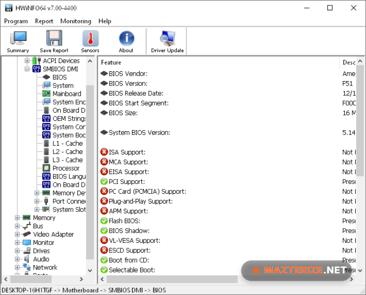 HWiNFO 8.48.5990 for Windows HWiNFO screenshot